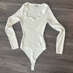 Abercrombie & Fitch Square Neck Sweater Bodysuit Medium